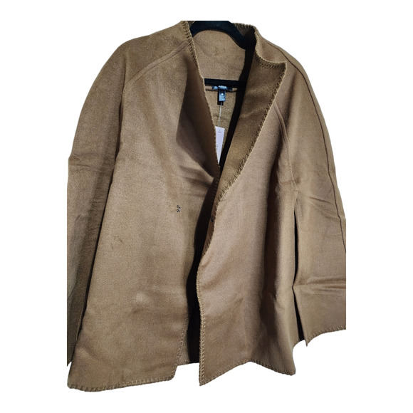 Bloomingdale's Exclusive Aqua Women's Lapel Collar Camel Tan Winter Cape - Picture 9 of 11